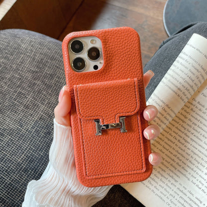 Étui pour iPhone en cuir avec porte-carte H