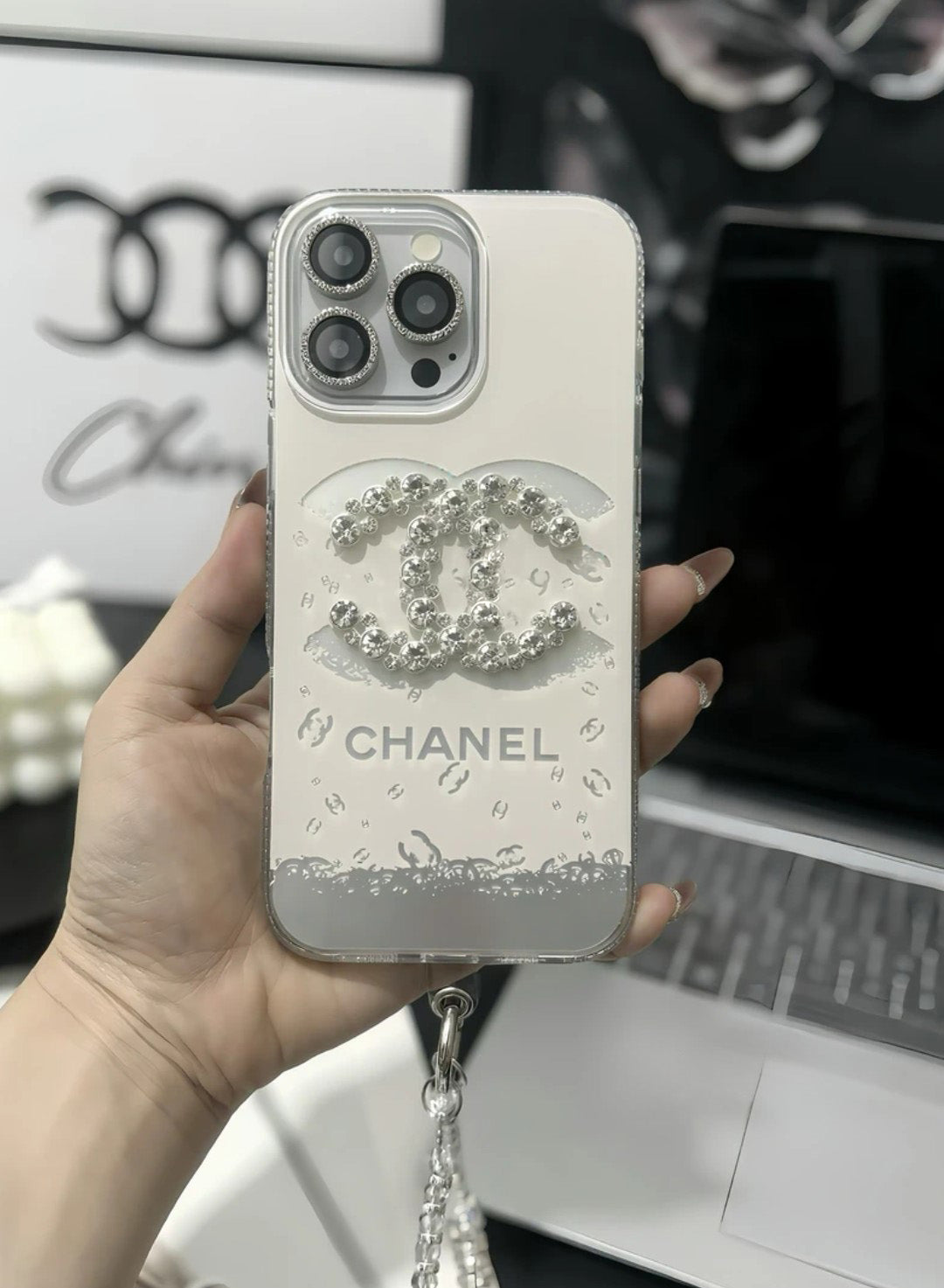 Elegante Luxus-iPhone-Hülle aus Kristall mit Armband