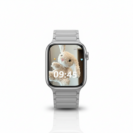 Glacier Grey integrated ceramic Apple Watch strap