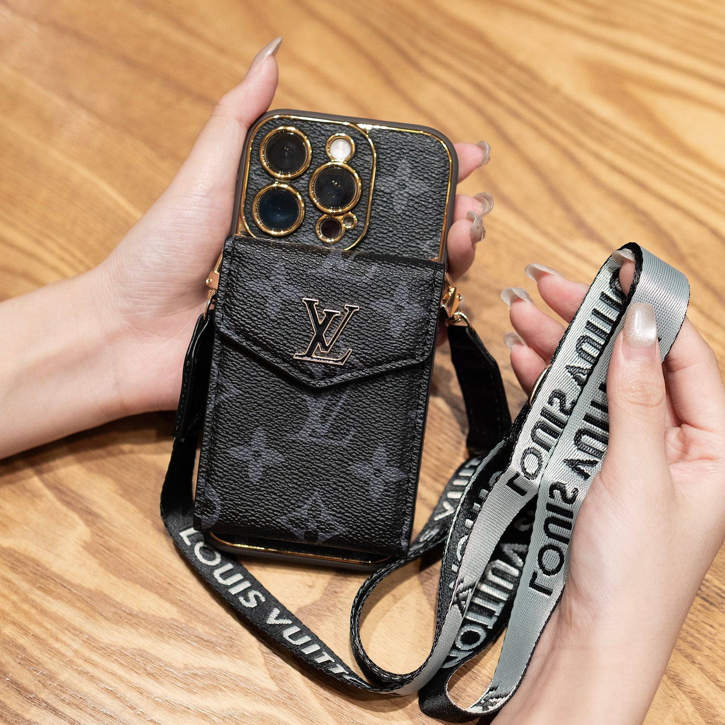 Étui pour iPhone avec porte-cartes de luxe classique