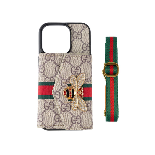 Prémiové pokročilé pouzdro na iPhone Crossbody s držákem karty & řemínkem přes rameno
