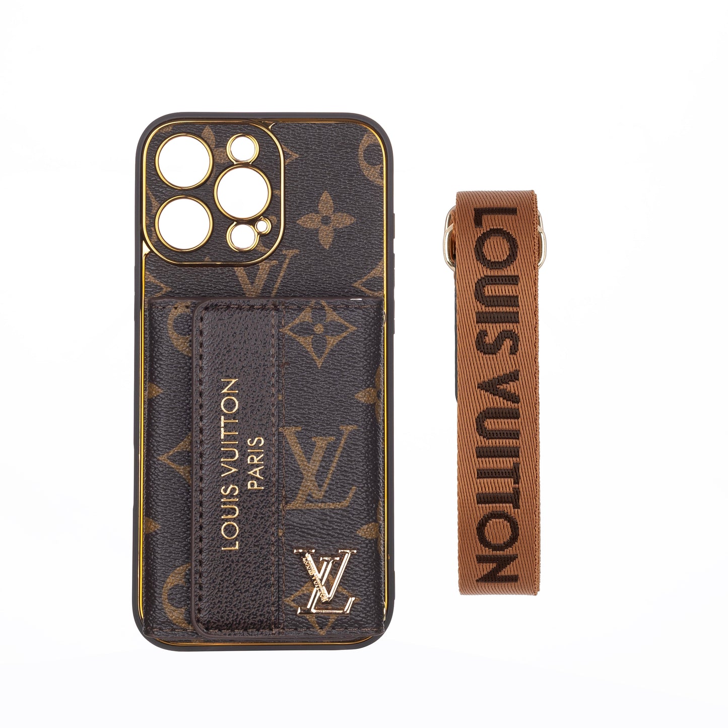 Luxury Advanced Leather iPhone Case with Card Holder & Strap