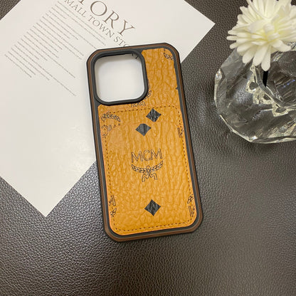 Pouzdro MCM iPhone s držákem karty žluté-MCK240603