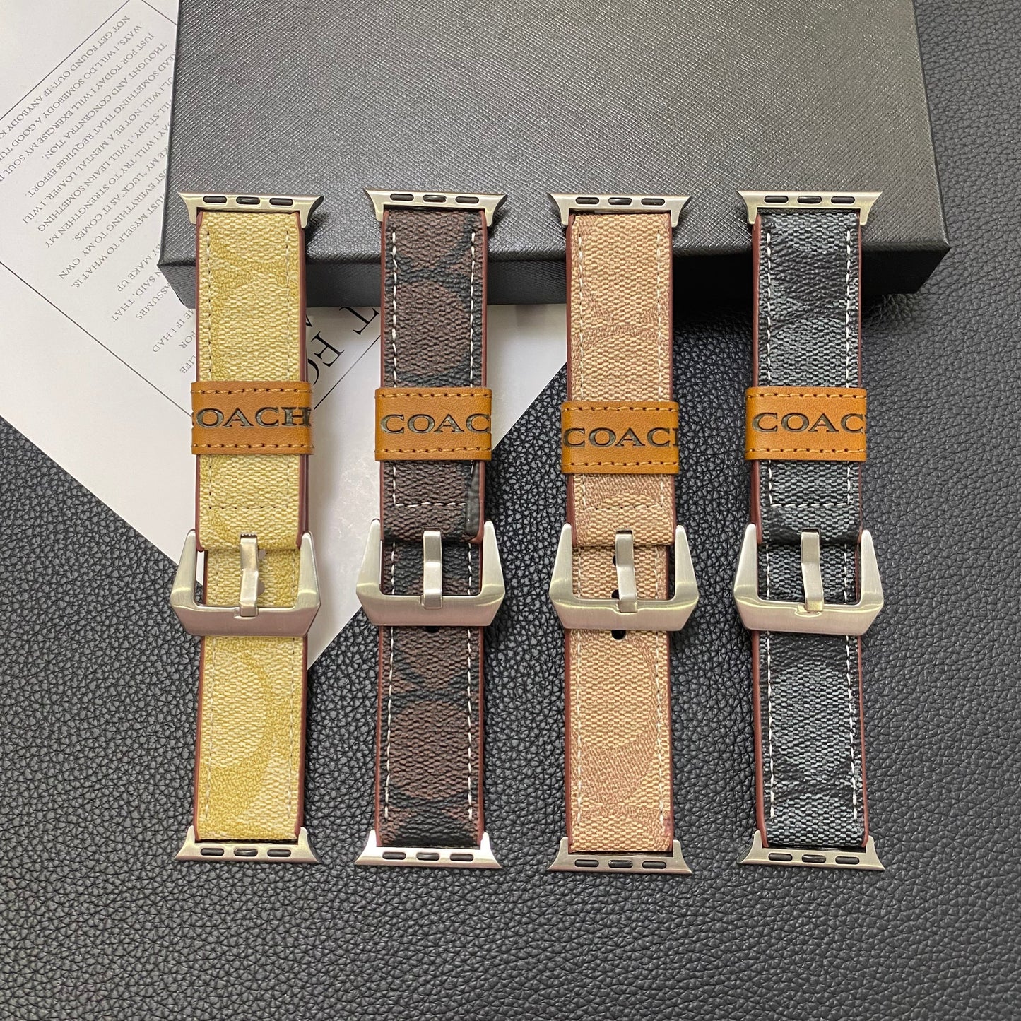 Kožený klasický řemínek Apple Watch Coffee-YHK244221710