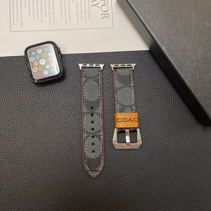 Kožený klasický řemínek Apple Watch Black-YHK244221710