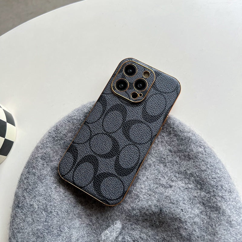Klasické černé kožené pouzdro na iPhone -QBK240513