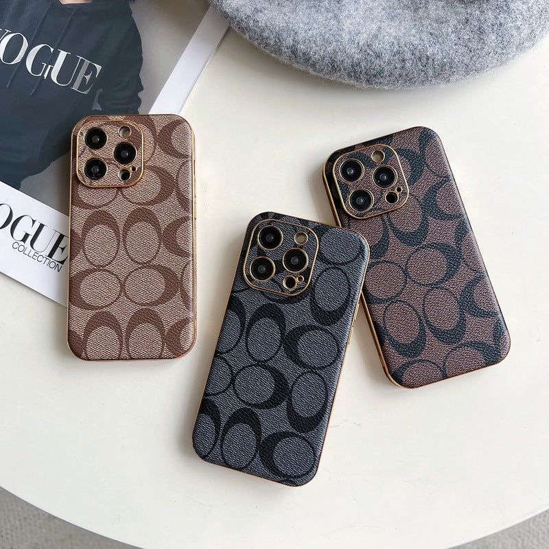 Klasické černé kožené pouzdro na iPhone -QBK240513