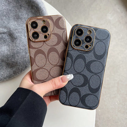 Klasické černé kožené pouzdro na iPhone -QBK240513