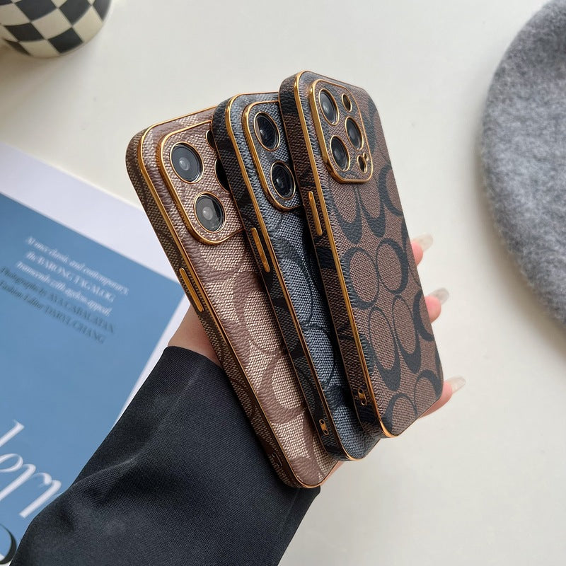 Klasické černé kožené pouzdro na iPhone -QBK240513