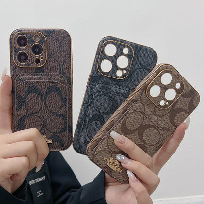Klassiskt iPhonefodral med korthållare Svart -KB241651