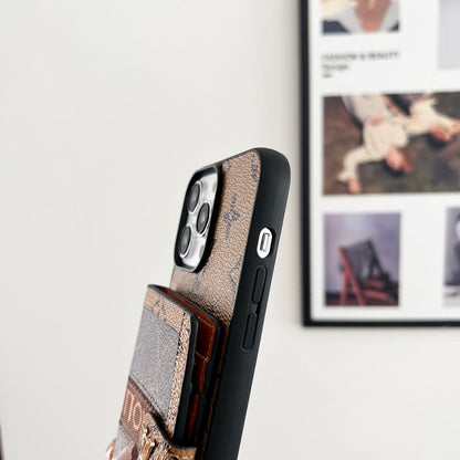 Luxusní Card Bag Řetízek Klasické hnědé pouzdro na iPhone