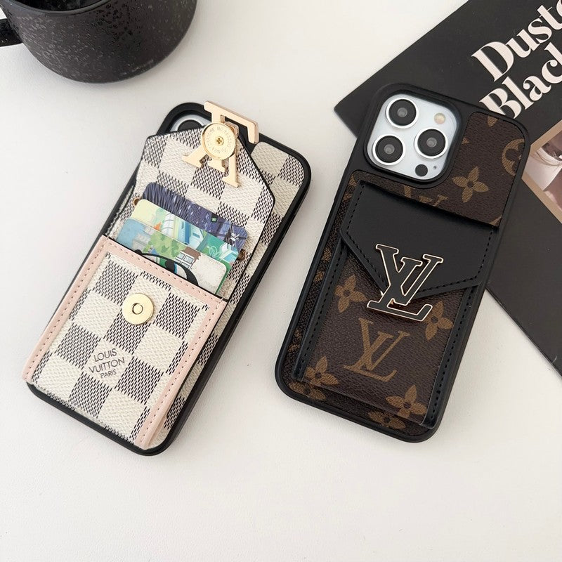 Borsa per carte di lusso Custodia per iPhone con catena a cinque colori
