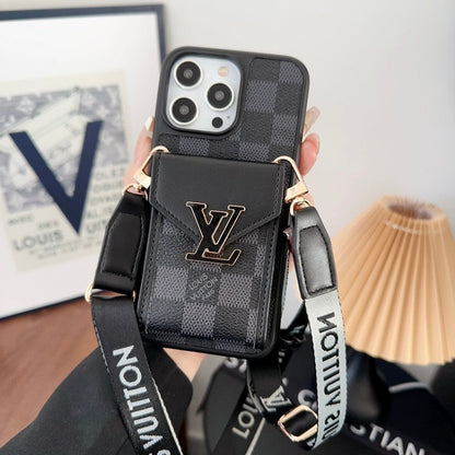 Borsa per carte di lusso Custodia per iPhone con catena a cinque colori