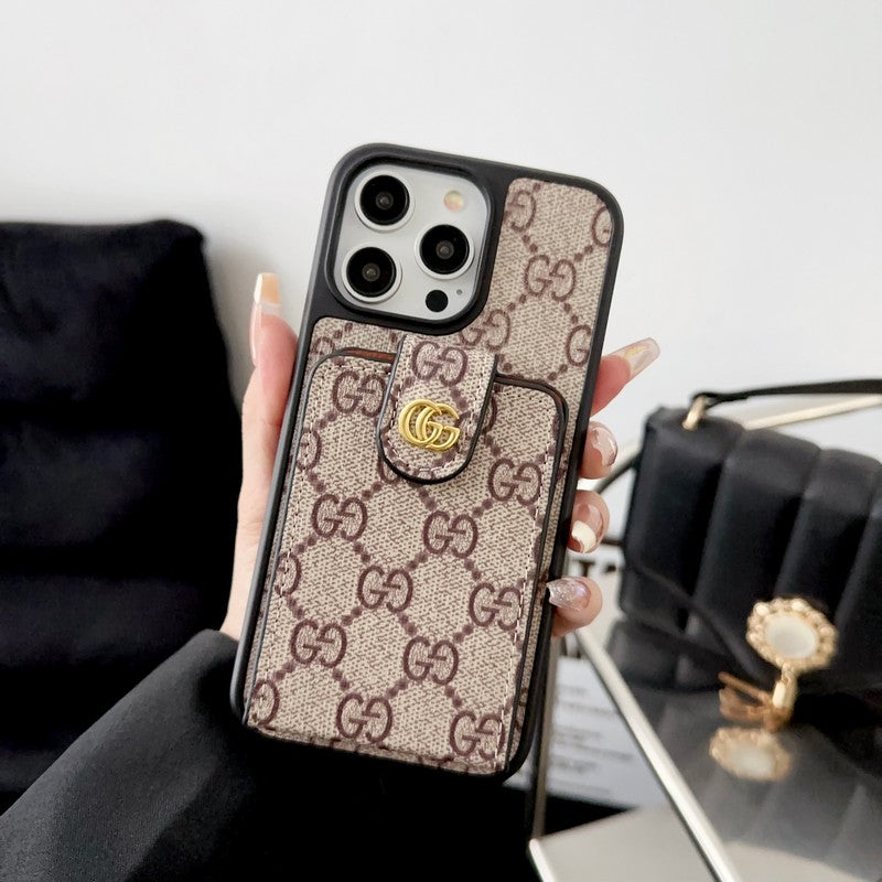 Custodia per iPhone con catena a tracolla con borsa per carte premium
