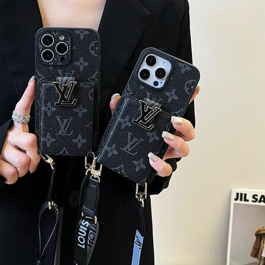 Lyxig kortväska Kedja Svart iPhonefodral