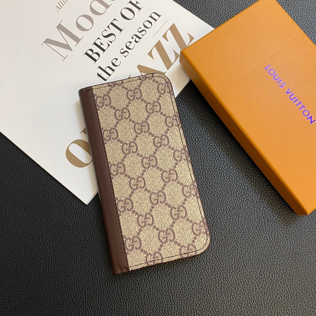 MONOGRAMM-LEDER-KARTENHÜLLE GALAXY-HÜLLE FÜR SAMSUNG