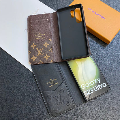 MONOGRAMM-LEDER-KARTENHÜLLE GALAXY-HÜLLE FÜR SAMSUNG