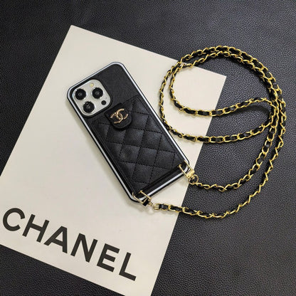 Elegante iPhone-Hülle aus Leder zum Umhängen