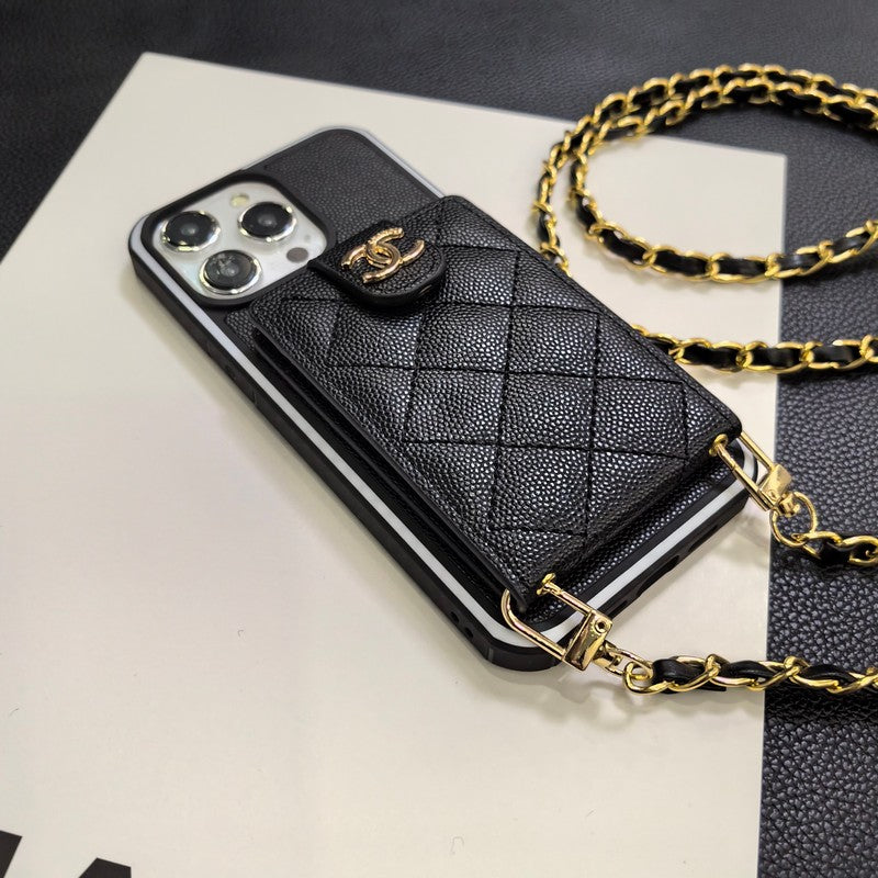 Elegante iPhone-Hülle aus Leder zum Umhängen