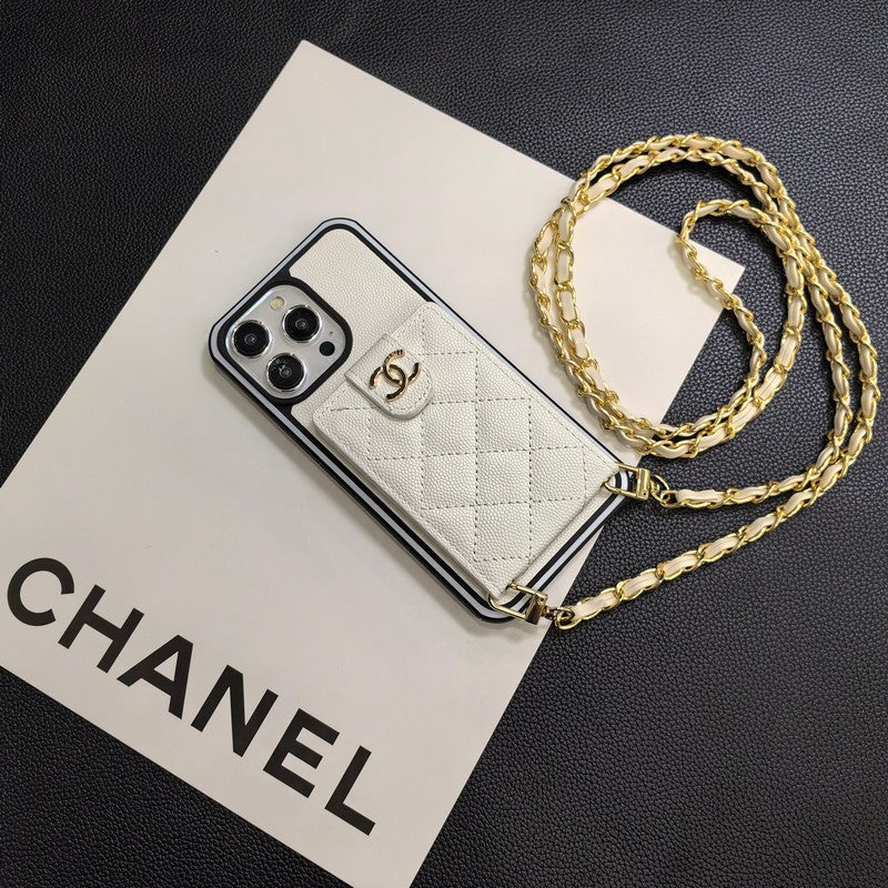 Elegante iPhone-Hülle aus Leder zum Umhängen