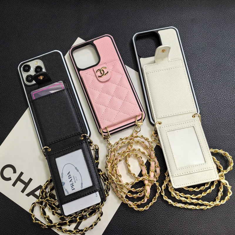 Elegante iPhone-Hülle aus Leder zum Umhängen