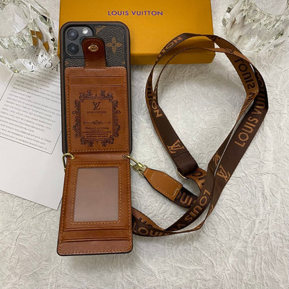 Luxuriöse iPhone-Hülle mit Kartentaschenkette