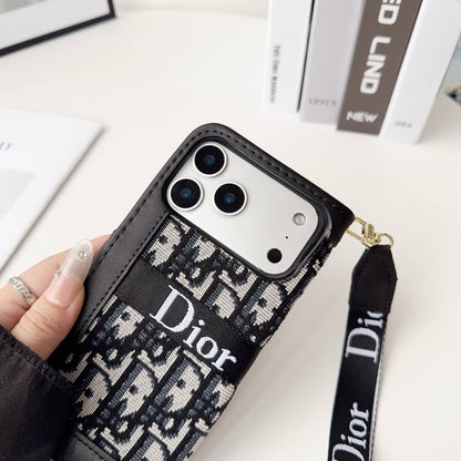 Módní elegantní vzorované pouzdro na iPhone s odnímatelným řemínkem na zápěstí