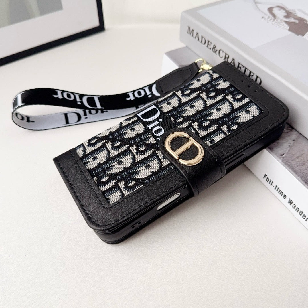 Módní elegantní vzorované pouzdro na iPhone s odnímatelným řemínkem na zápěstí