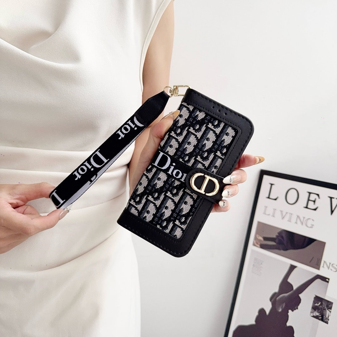 Módní elegantní vzorované pouzdro na iPhone s odnímatelným řemínkem na zápěstí