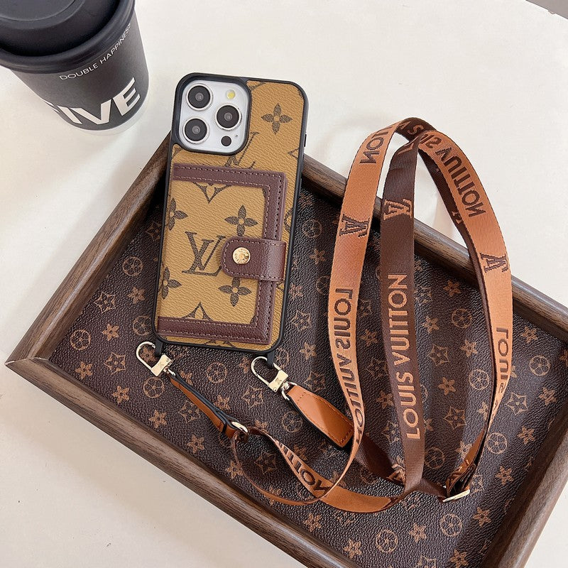 Luxusní Card Bag Crossboday pouzdro na iPhone