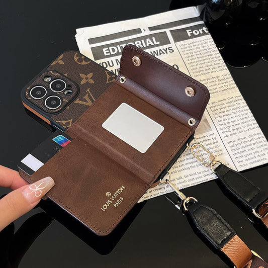 Lyxig kortväska Kedja Brunt iPhonefodral