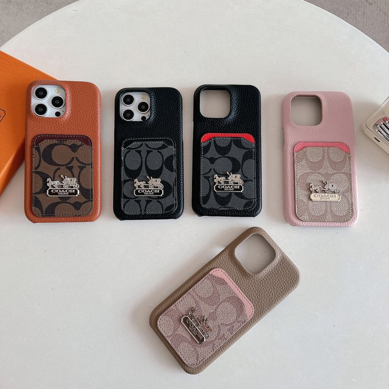 Klassisk korttaske i læder til iPhone