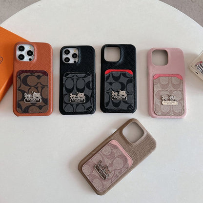 Klassisk korttaske i læder til iPhone