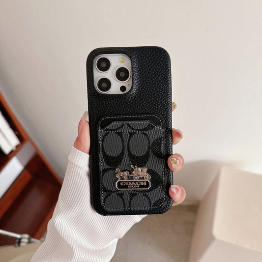 Étui pour iPhone en cuir pour sac à cartes classique