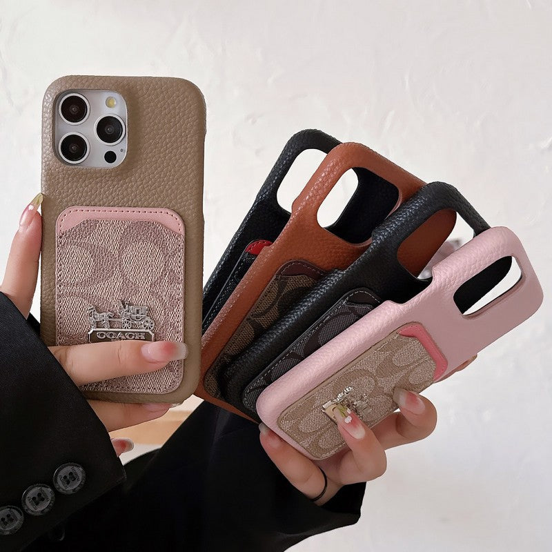 Klassisk korttaske i læder til iPhone