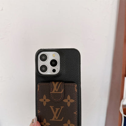 Custodia per iPhone con catena a tracolla con borsa per carte di lusso