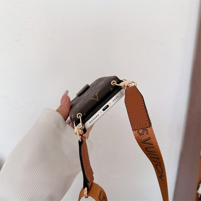 Custodia per iPhone con catena a tracolla con borsa per carte di lusso