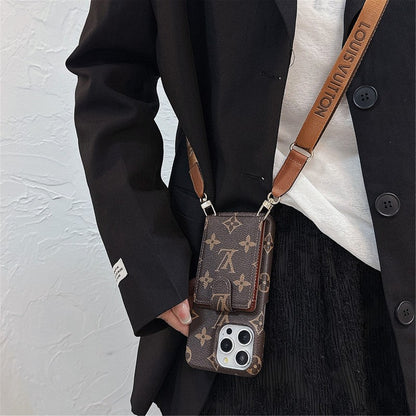 Custodia per iPhone con catena a tracolla con borsa per carte di lusso