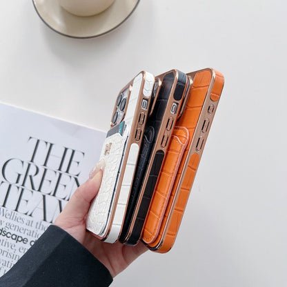 Étui pour iPhone en cuir or rose H