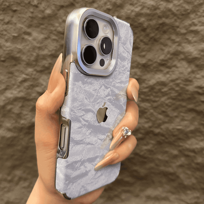 Velvet Snow Texture iPhone-etui med galvaniseret ramme