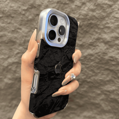 Velvet Snow Texture iPhone-etui med galvaniseret ramme