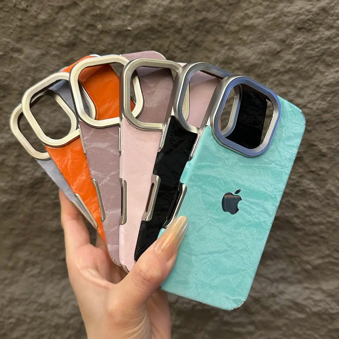 Velvet Snow Texture iPhone-etui med galvaniseret ramme
