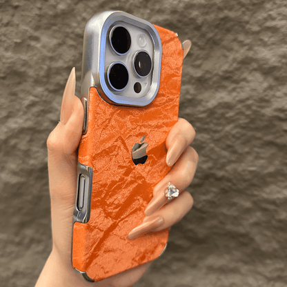 Velvet Snow Texture iPhone-etui med galvaniseret ramme