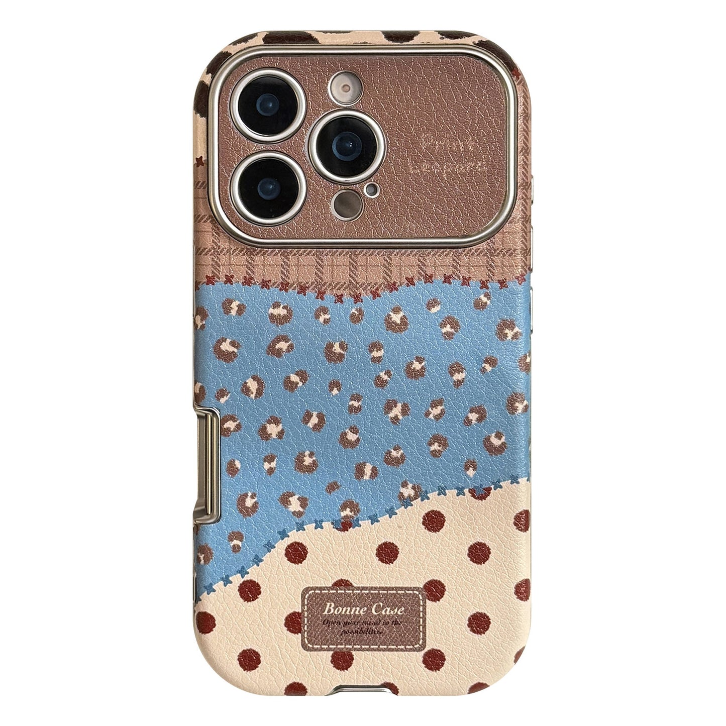 Retro leopard print splicing leather for iphone17 Apple 16promax mobile phone case 15 anti-drop 17 advanced 12