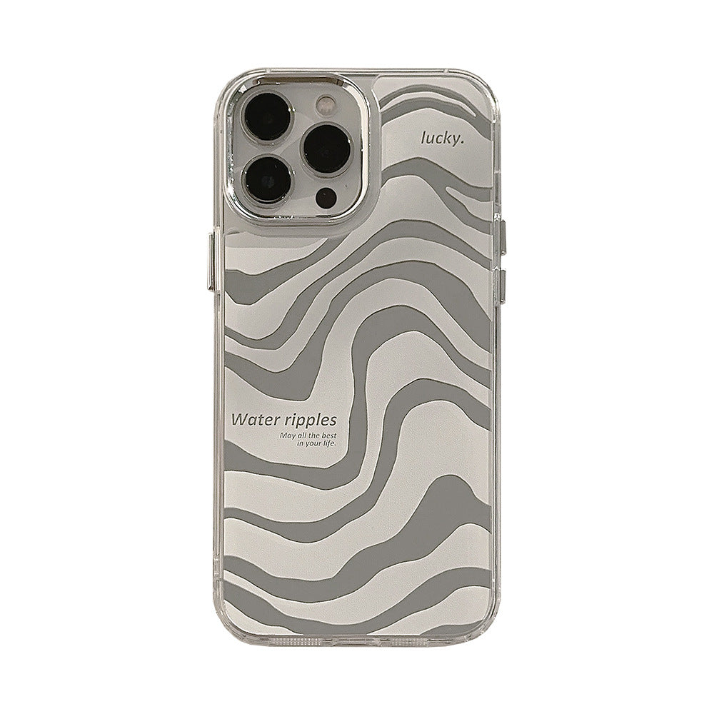 Abstract mirror iphone16 iPhone case 17promax simple 13 premium 11 makeup mirror 12 zebra pattern