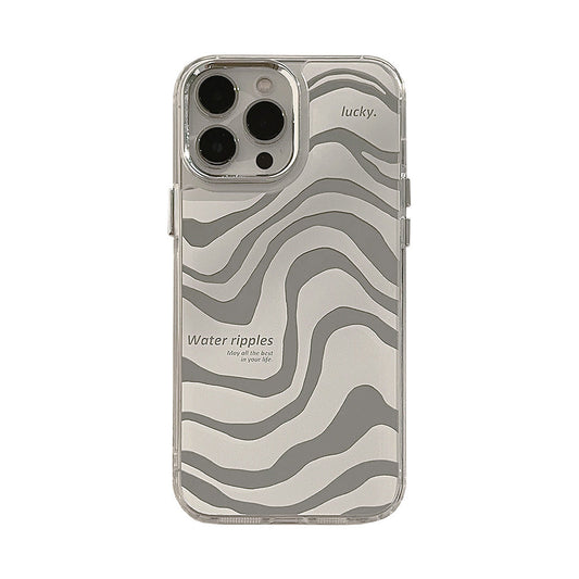 Abstract mirror iphone16 iPhone case 17promax simple 13 premium 11 makeup mirror 12 zebra pattern