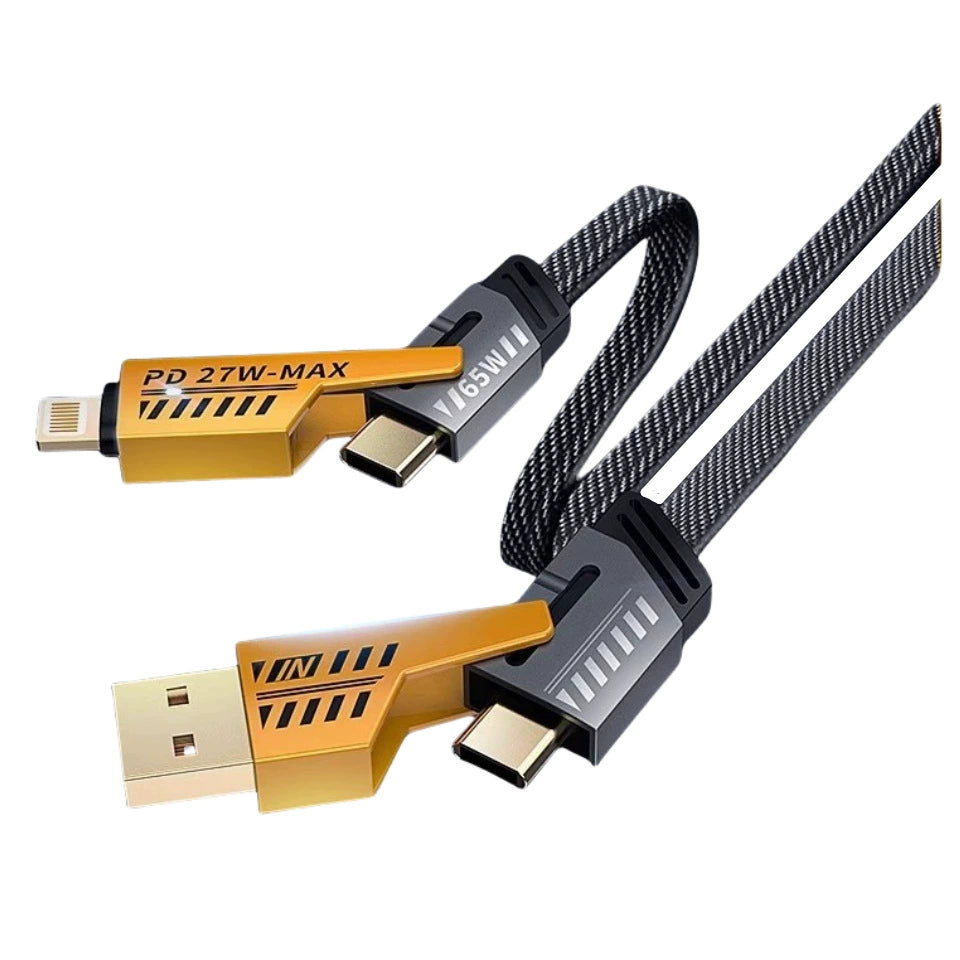 4-in-1 Fast Charging Cable – USB-C & Lightning Multi Charger (60W PD)