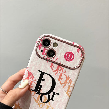 Étui pour iPhone en cuir de couleur marron blanc tendance