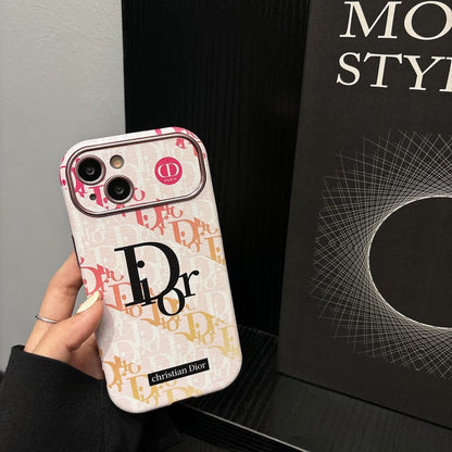 Étui pour iPhone en cuir de couleur marron blanc tendance