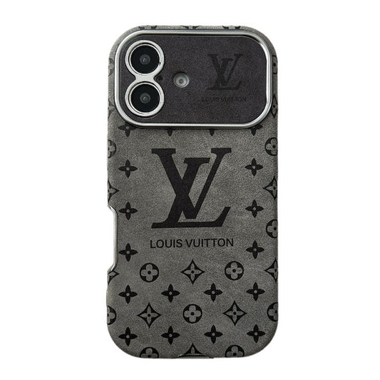 Luxusní hnědé & černé kožené pouzdro na iPhone